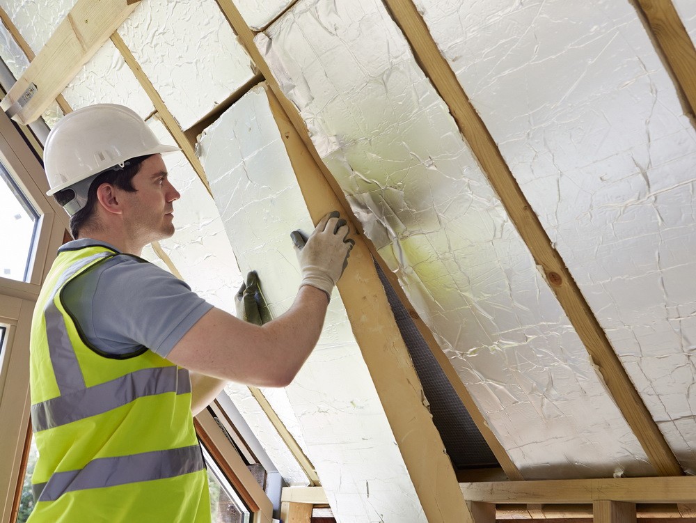 Builder is fitting home insulation
