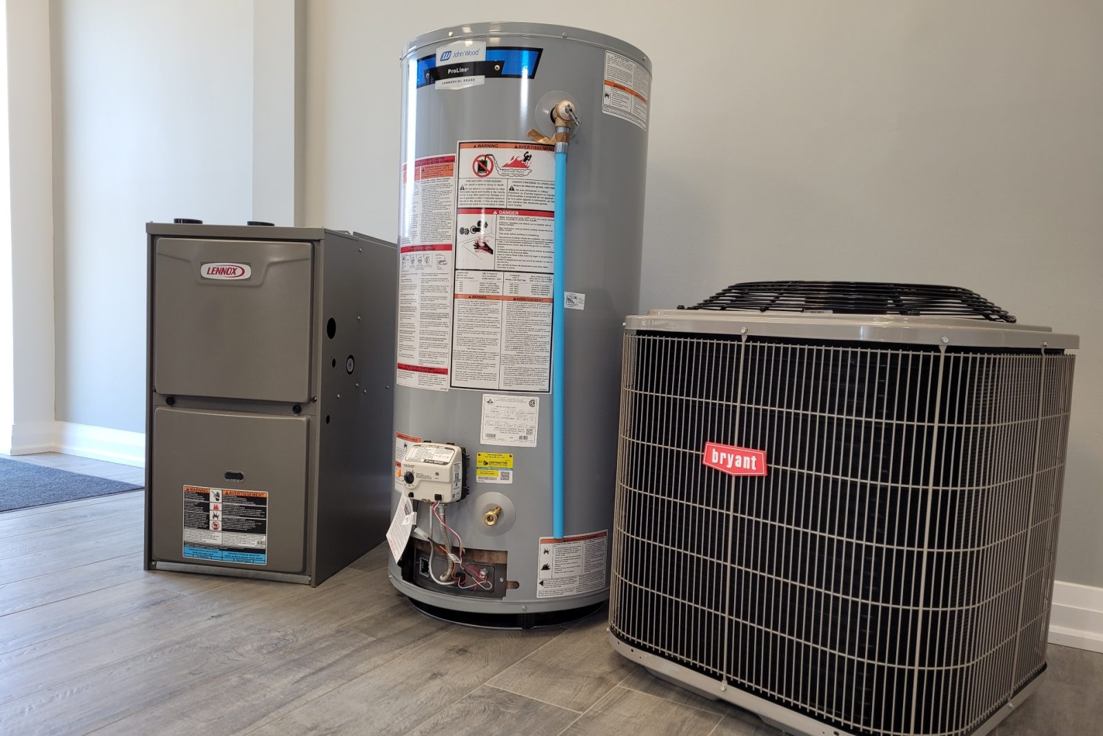A photo of a furnace, boiler and HVAC system