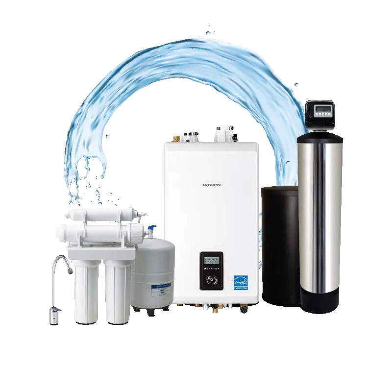Comprehensive instantaneous hydronic heater bundled with multi-phase fluid purifying modules and hardness-reducing mineral mitigation vessels framed by dynamic liquid arch