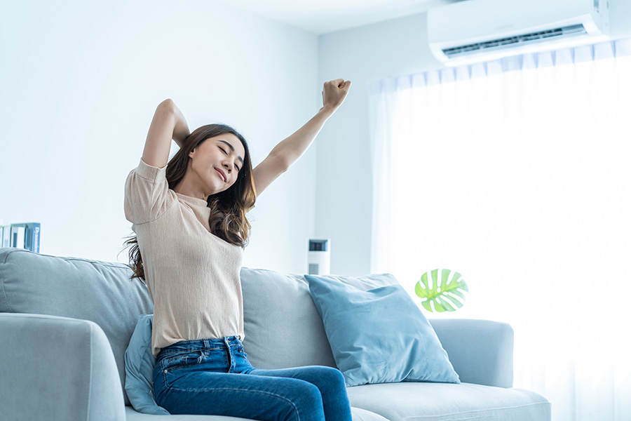 Air conditioner keeping bedroom cool