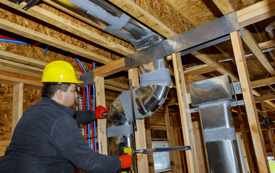Technican Installiing Humidifier for air quality improvement in Ayr, ON- LG Home Comfort