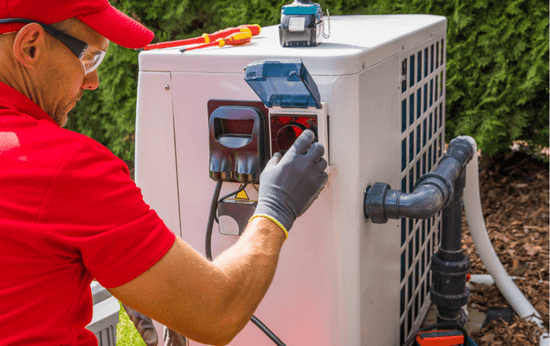 Skilled-technician-installing-energy-efficient-heat-pump-in-Tillsonburg-ON-LG-Home-Comfort