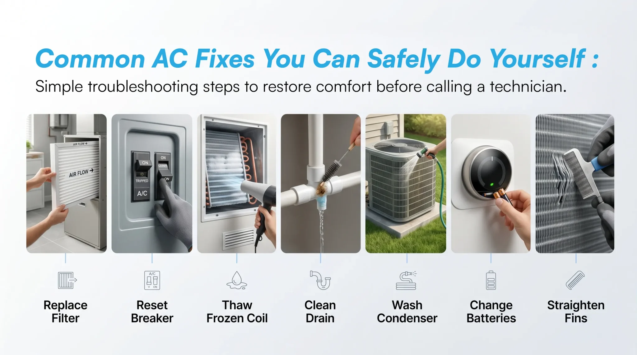 Common simple troubleshooting steps for Air Conditioners