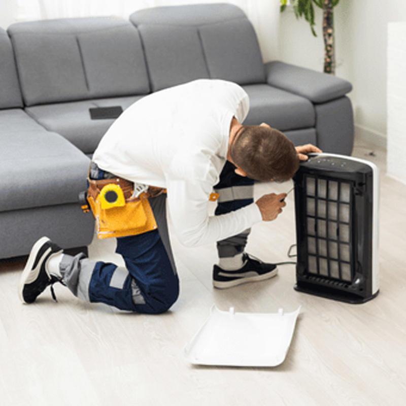 Professional air purifier setup by LG Home Comfort Delhi Ontario