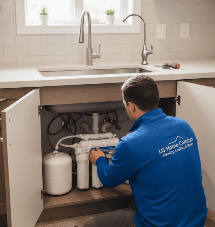 High-efficiency water filter installed by LG Home Comfort