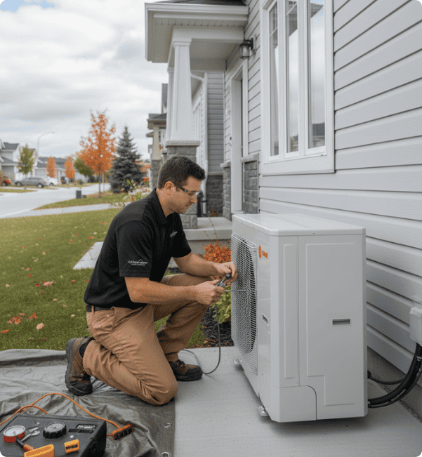 Professional heat pump installation by LG Home Comfort in North York