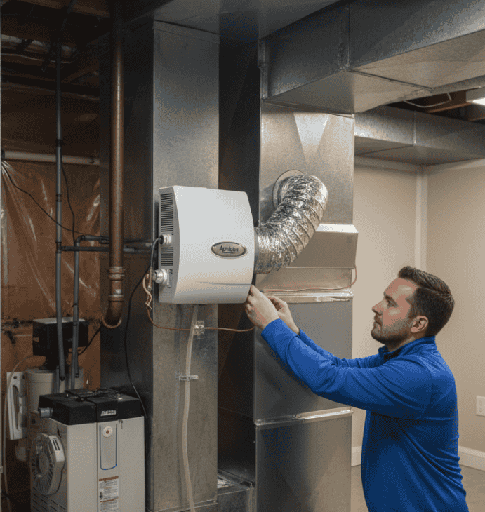 New-humidifier-system-maintaining-ideal-humidity-levels-in-Sarnia-ON-home-LG-Home-Comfort