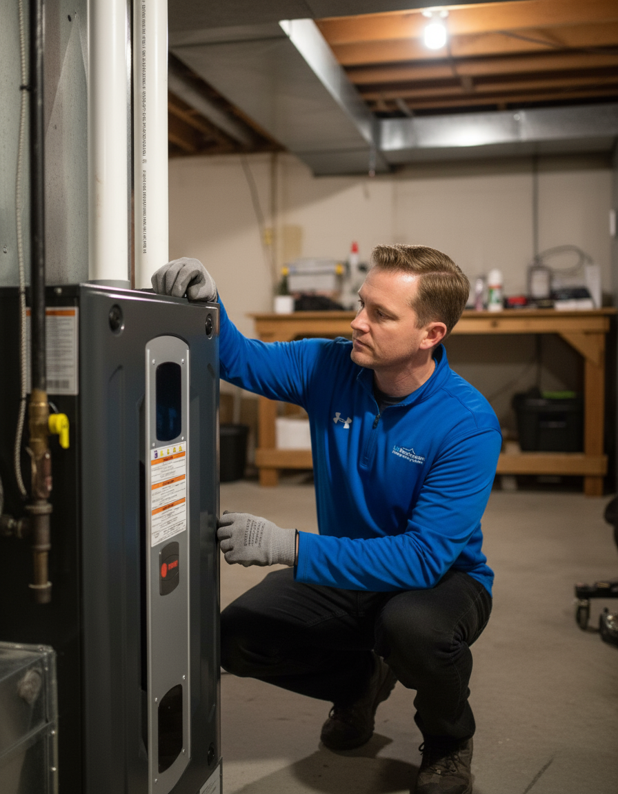 Replacing an old furnace with energy-efficient model in Kitchener - LG Home Comfort