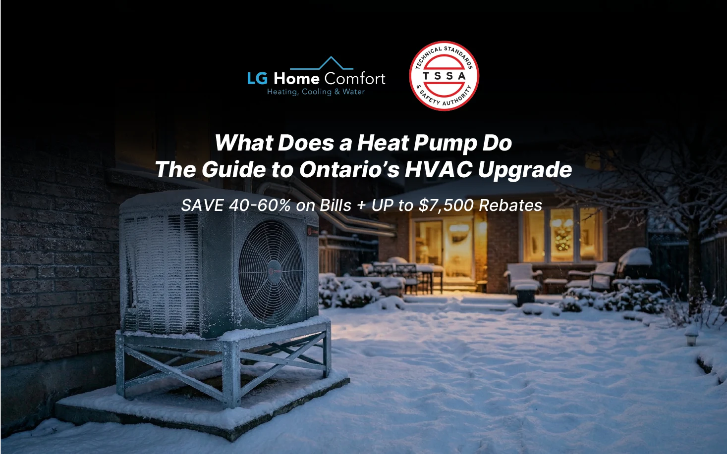 Ontario heat pump extracting heat from winter air