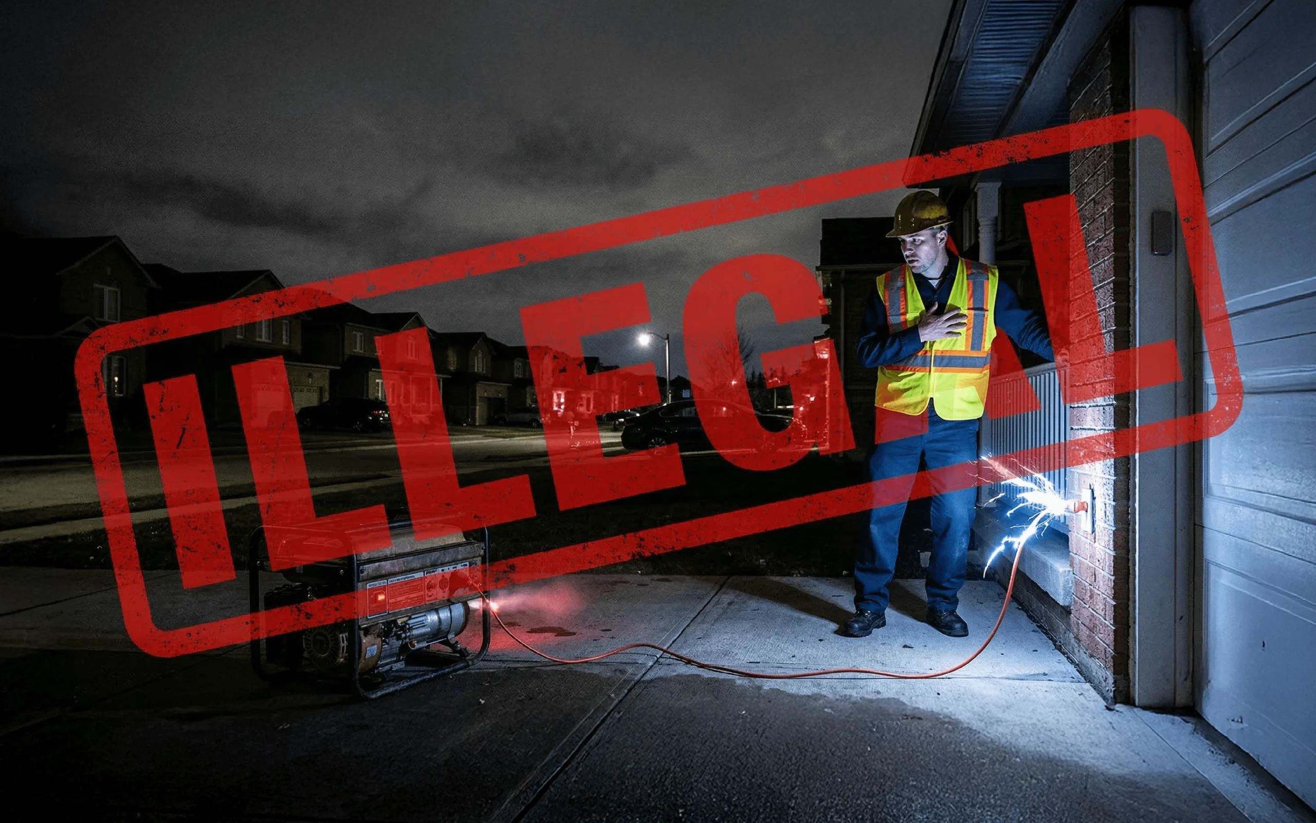 Backfeeding generator danger, Ontario ESA