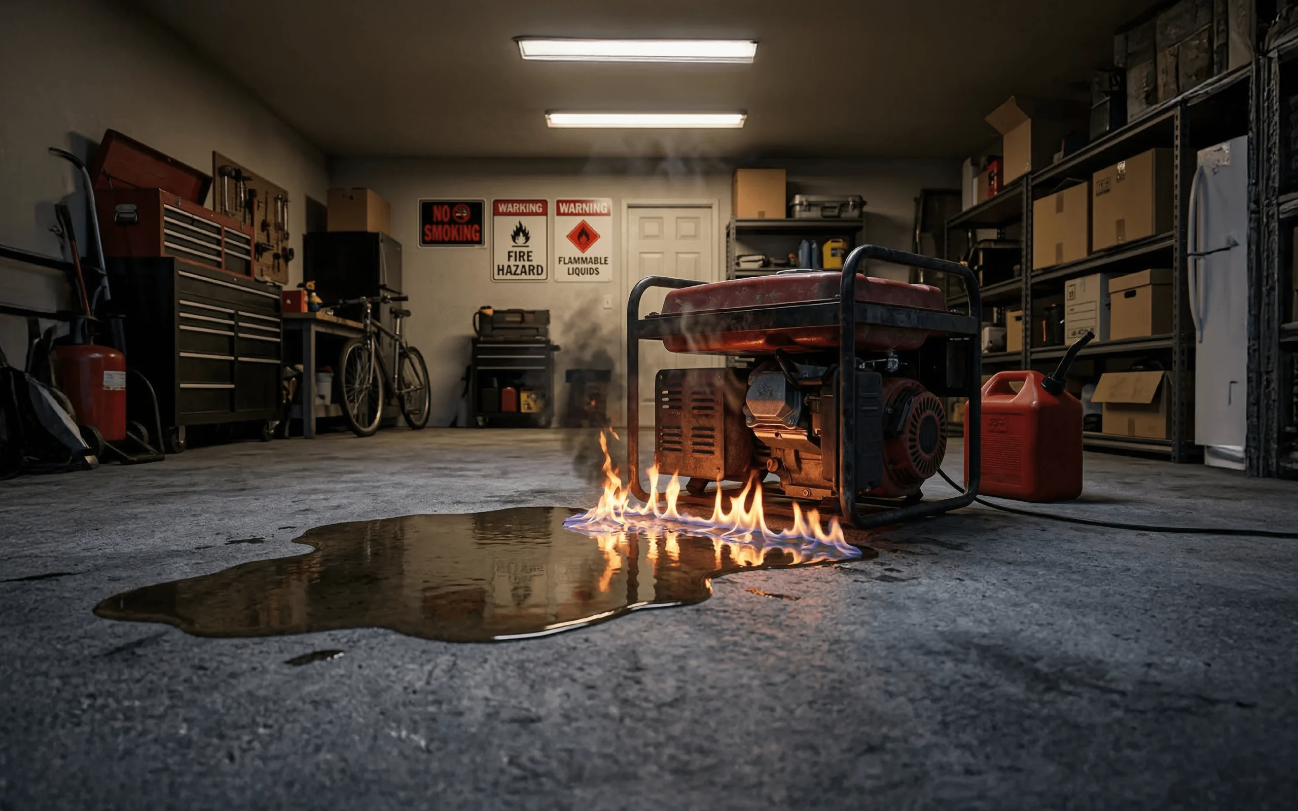 Generator fuel storage fire hazard Ontario