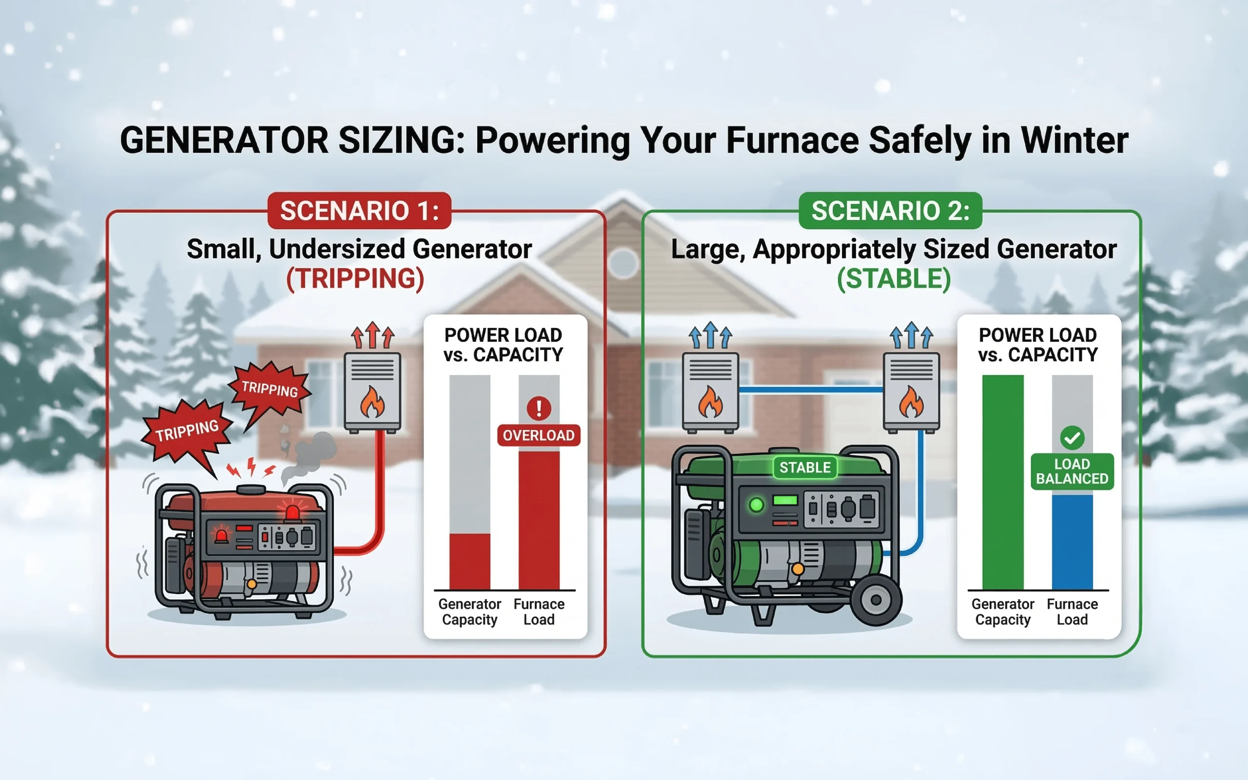 Generator sizing chart Ontario appliances