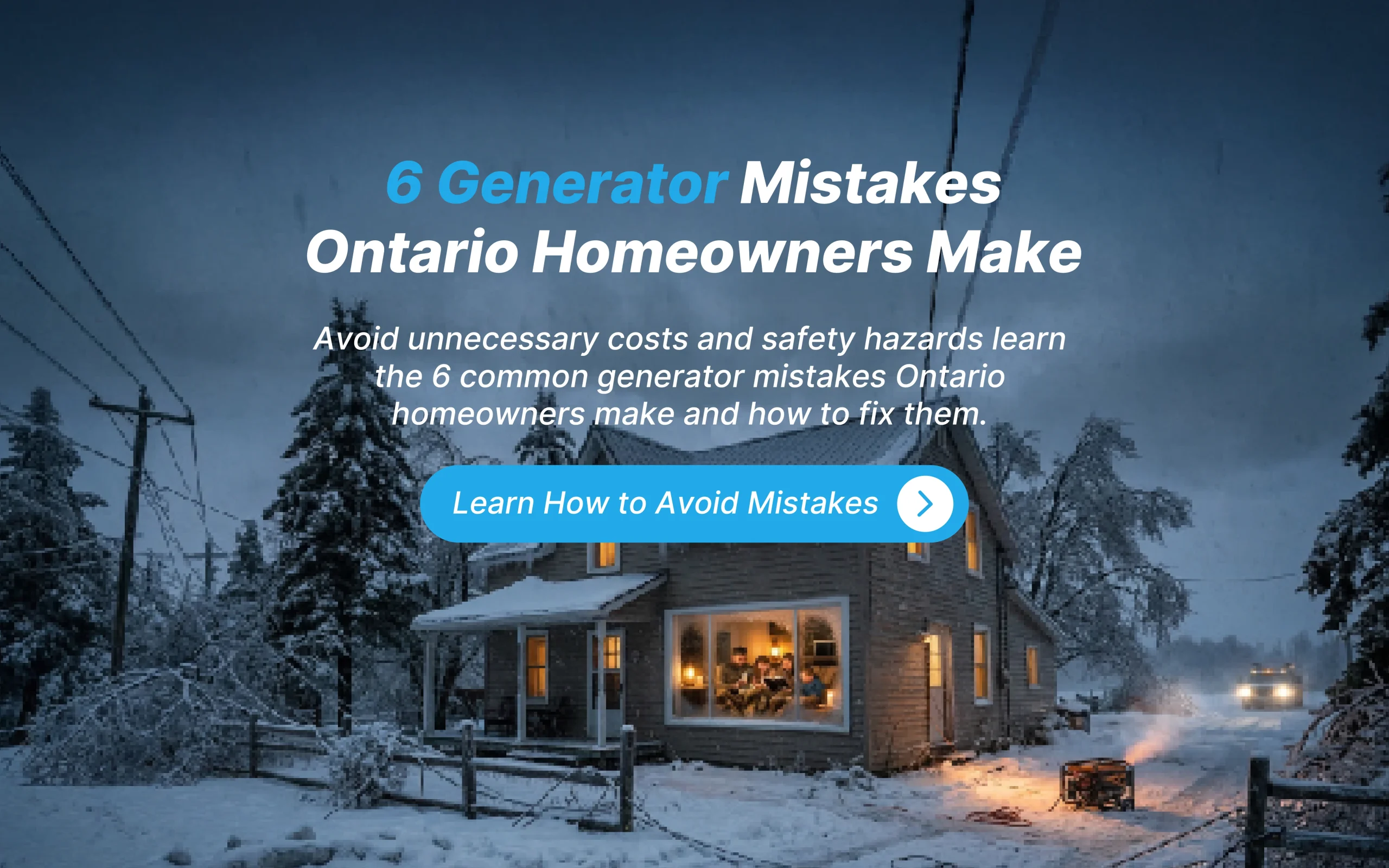 Ontario ice storm power outage generator
