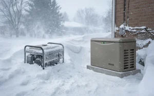 Winter generator failure Ontario snow