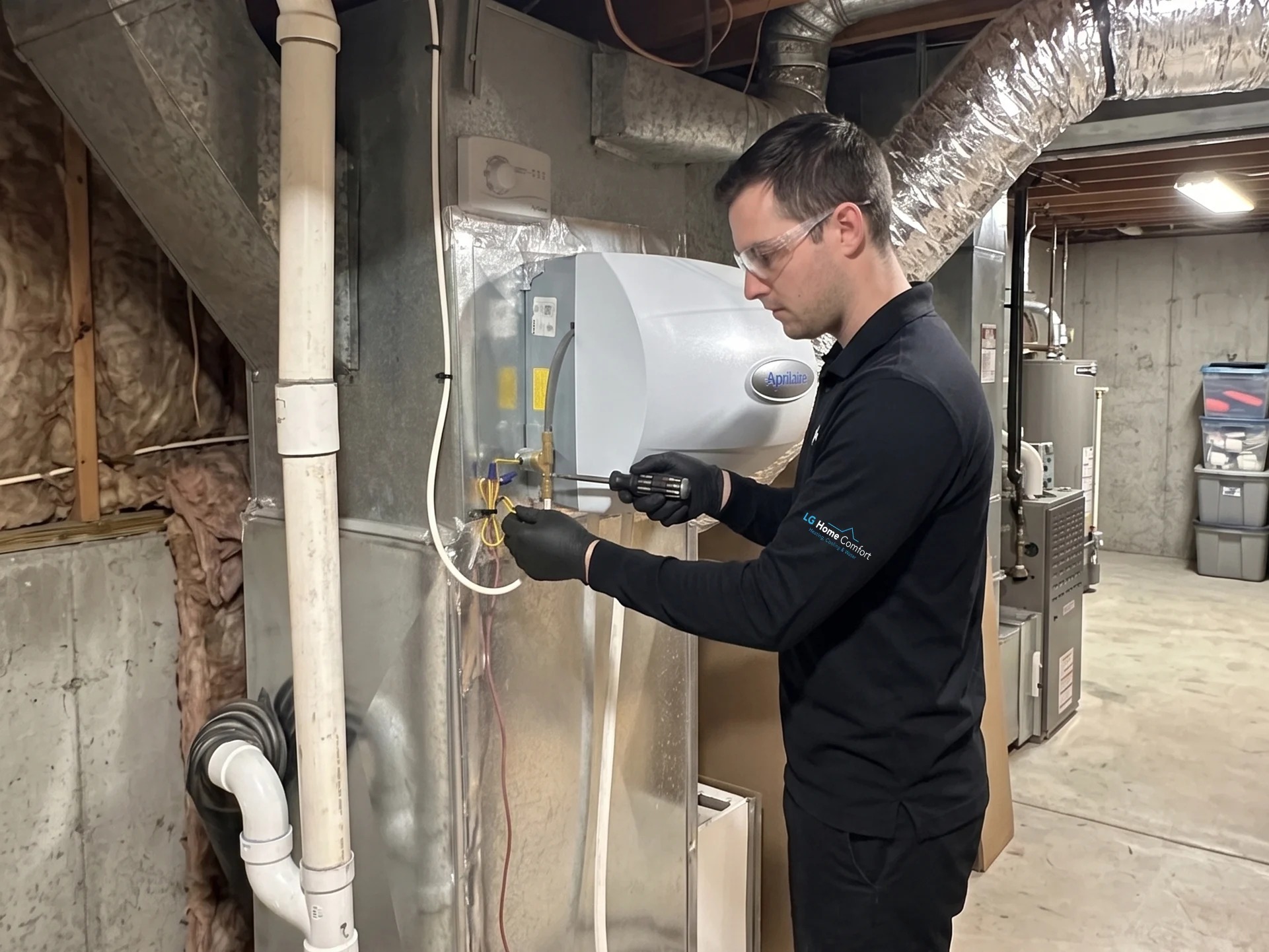 A high-efficiency whole-home air purification system installed in a residential Ontario property to remove indoor allergens and improve breathing air