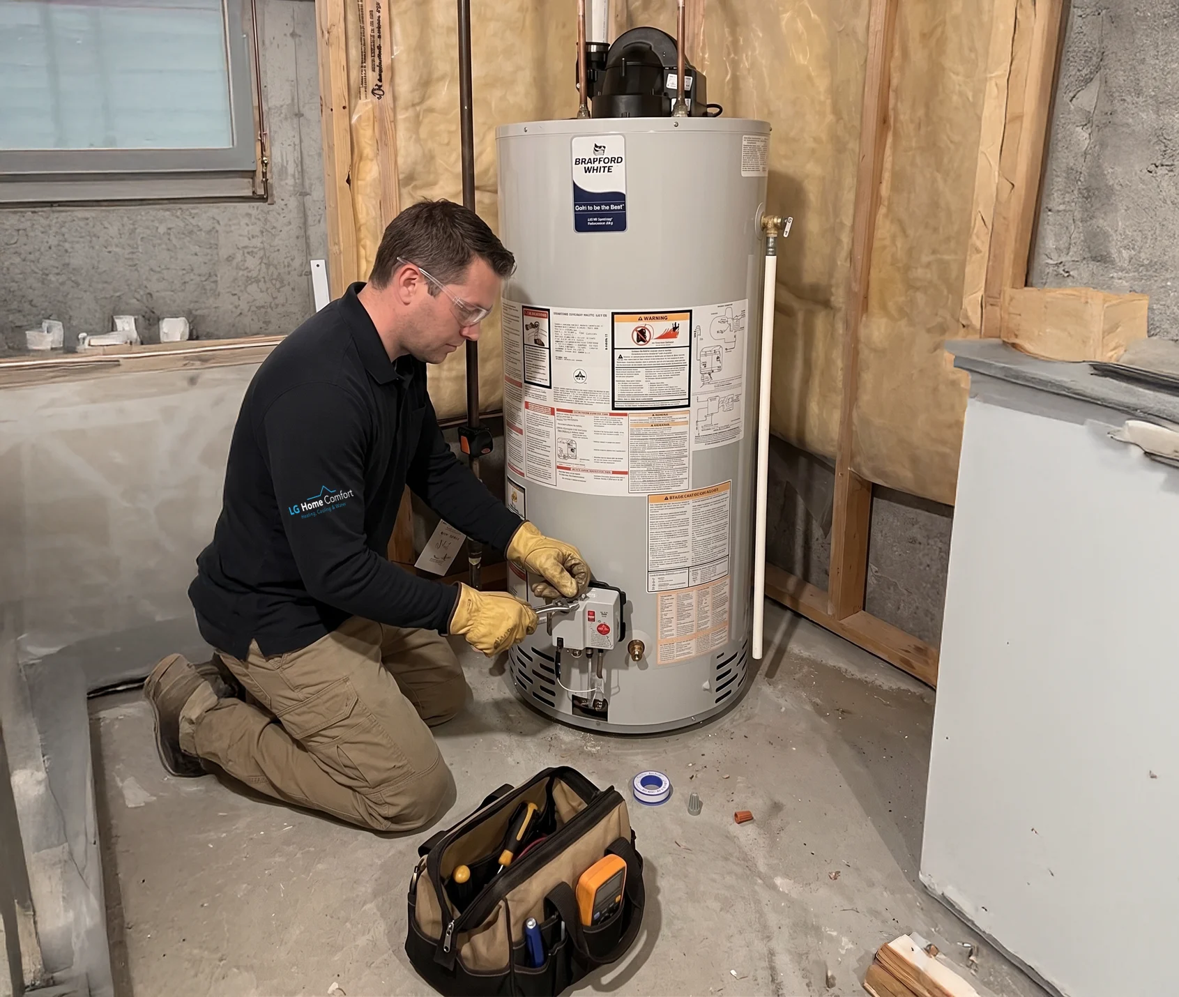 An experienced professional performing efficient tankless water heater repairs and secure new system installations for continuous hot water in an Ontario
